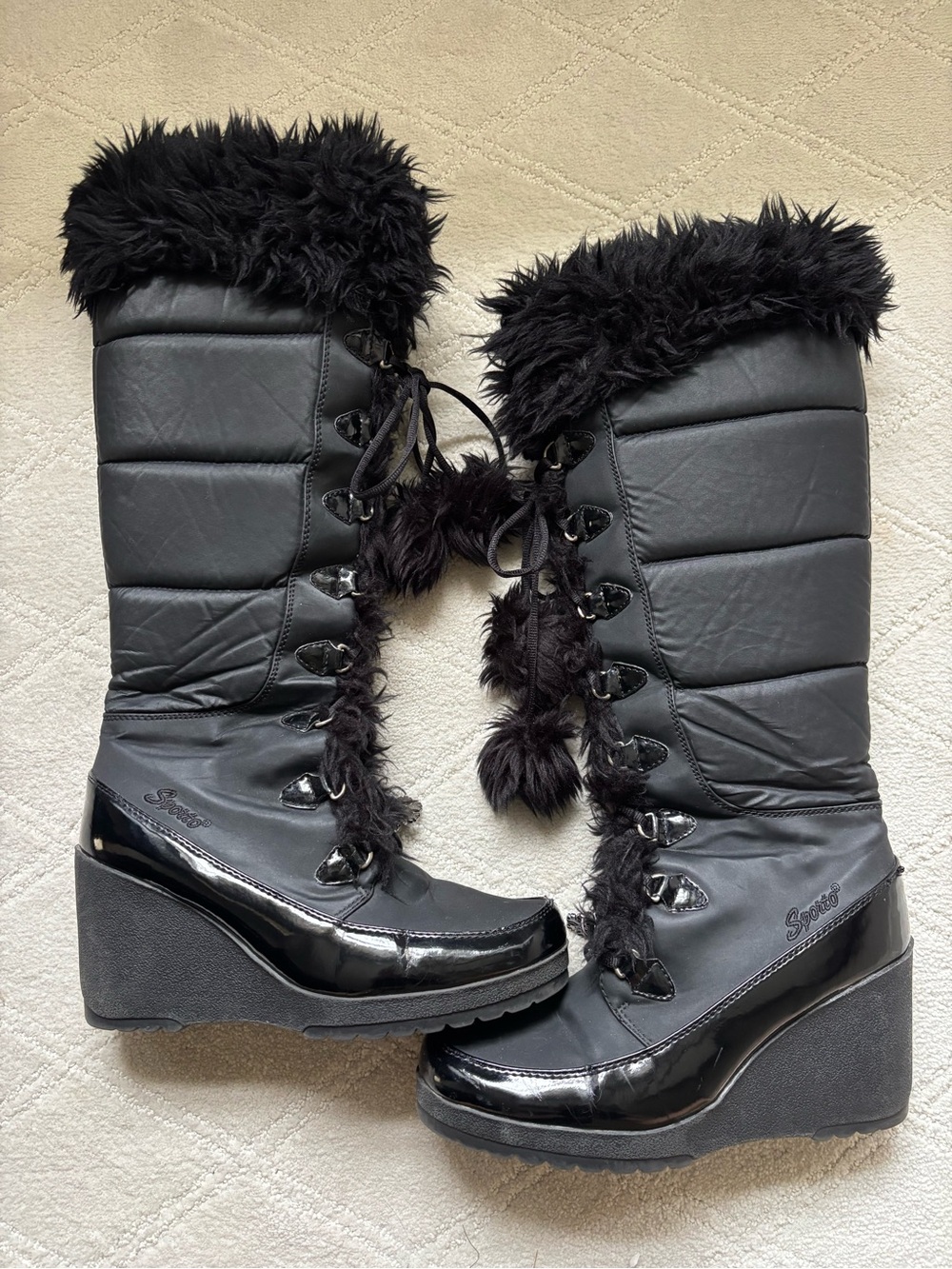 Rare Find! Vintage Sporto Wedge Boots